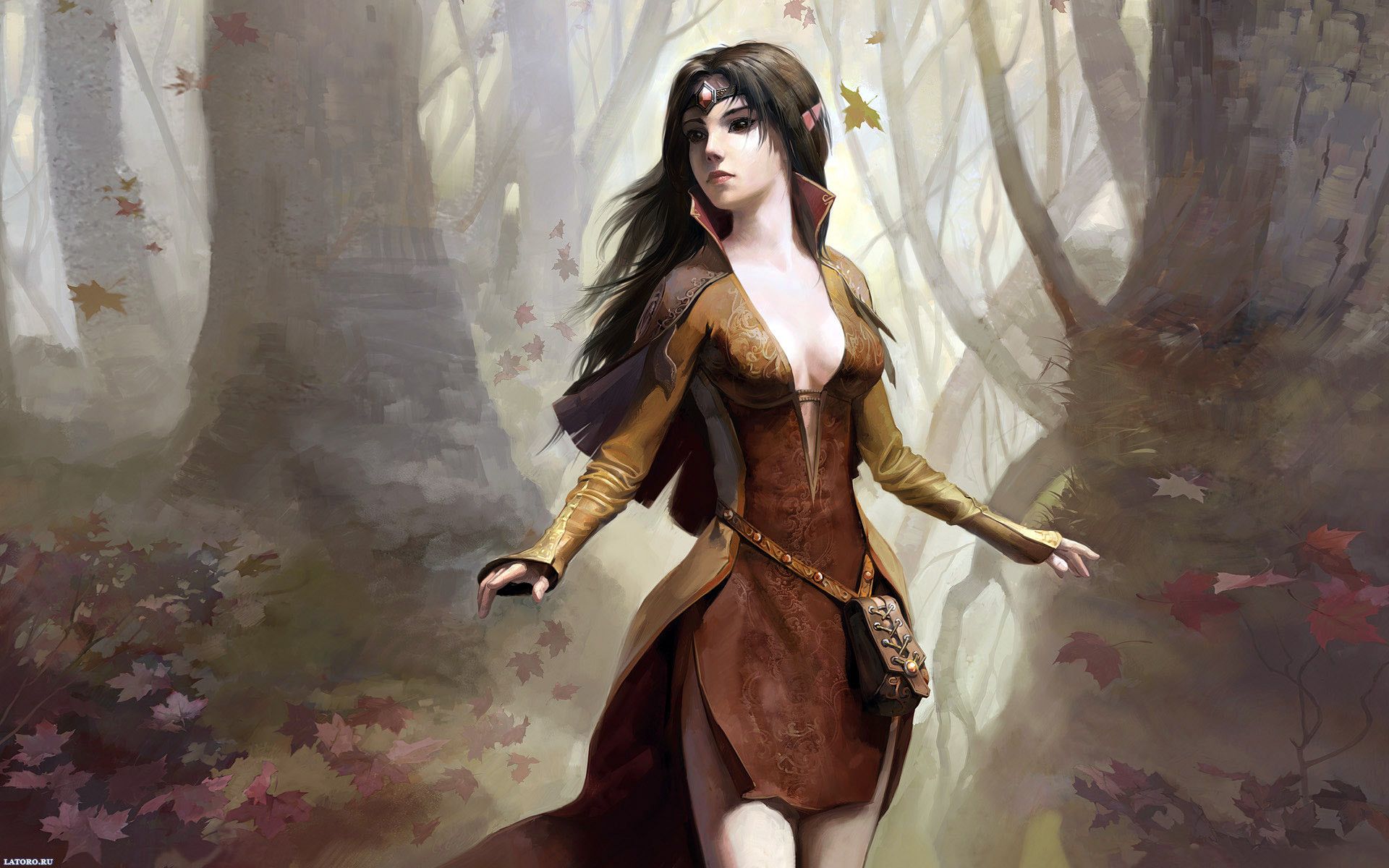 Elfa donna nella foresta, 1920x1200 Full HD+, Laptop