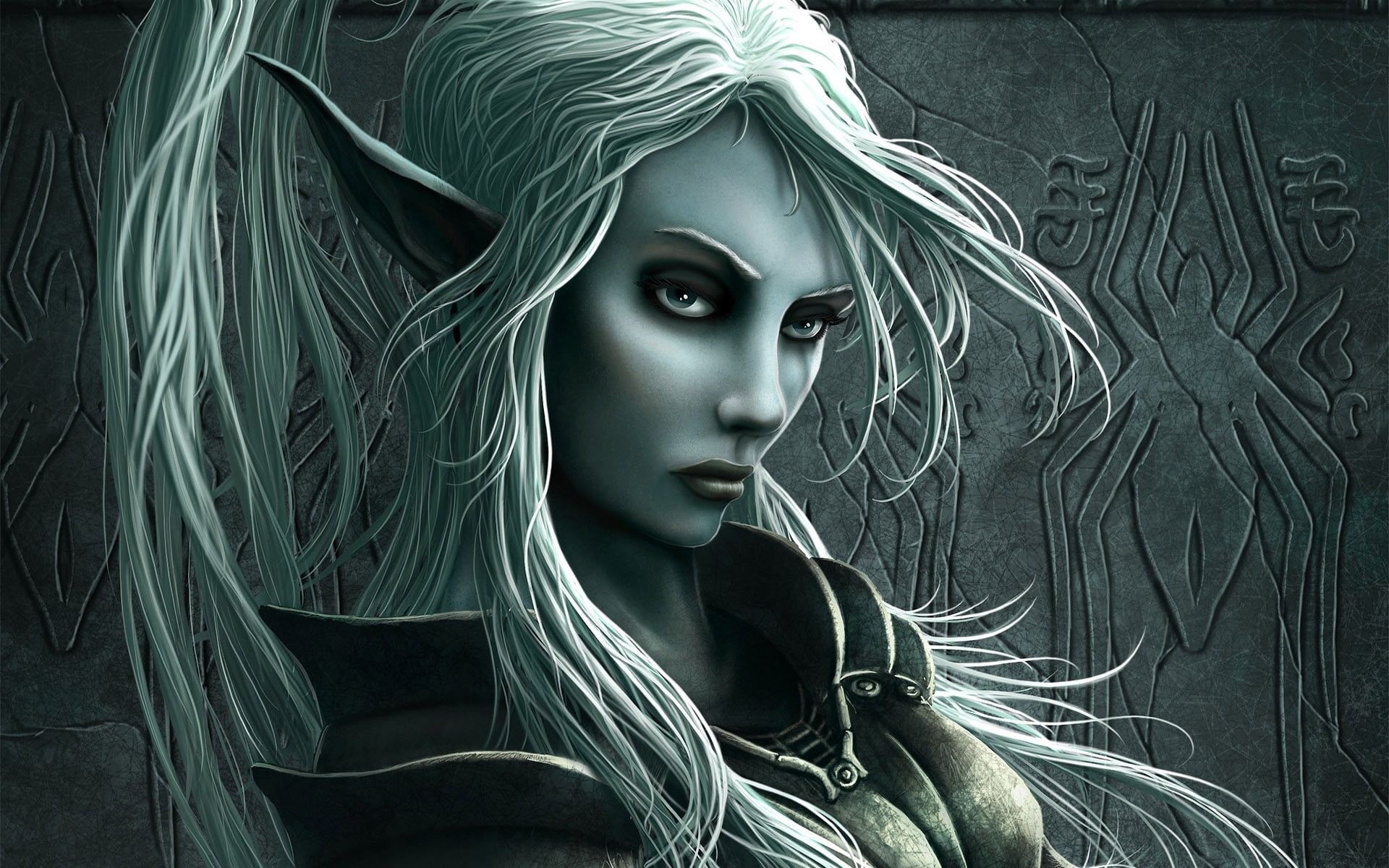 Elfo capelli bianchi, sguardo intenso, 1920x1200 Full HD+, PC