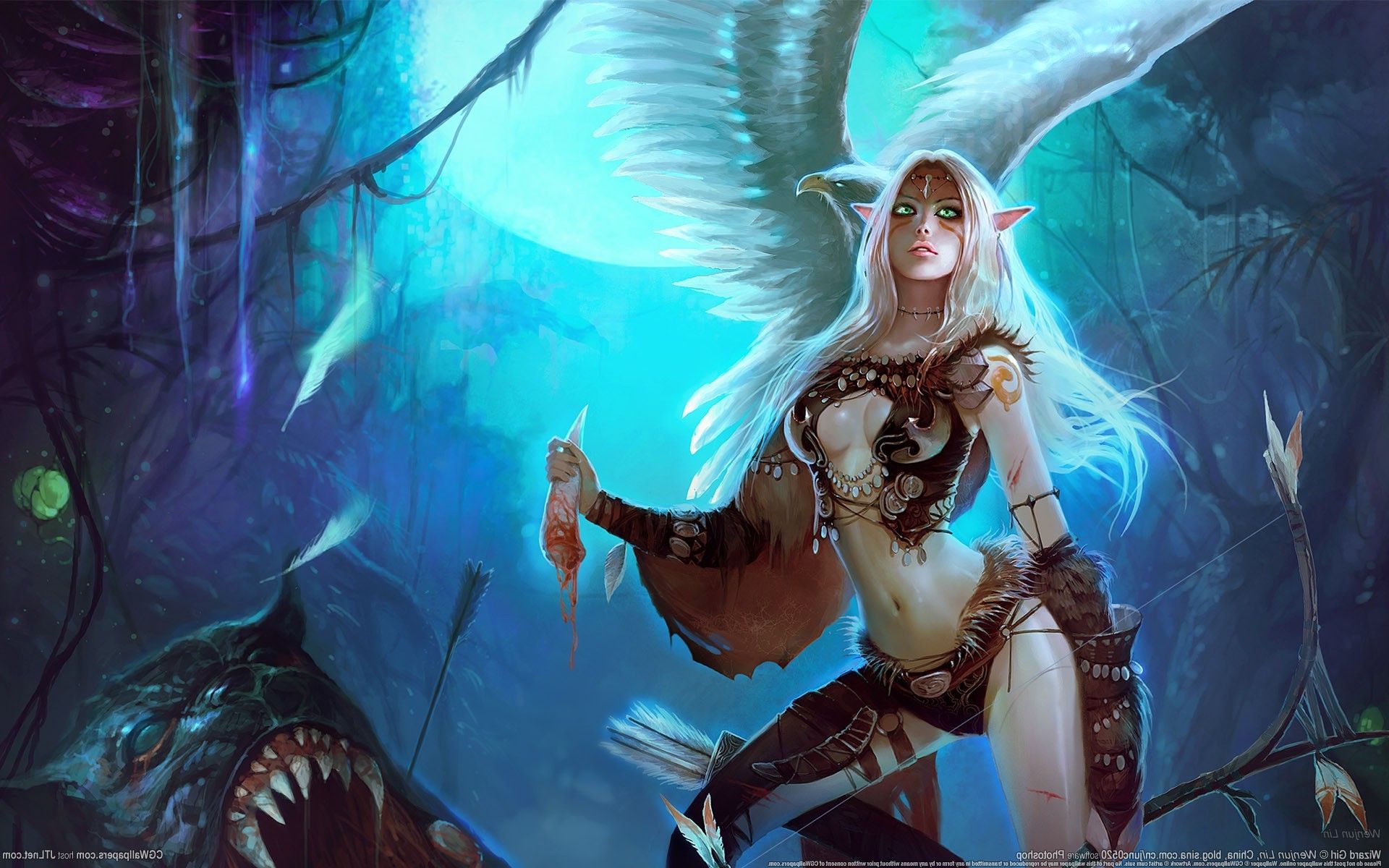Elfa alata guerriera fantasy, 1920x1200 WUXGA, PC