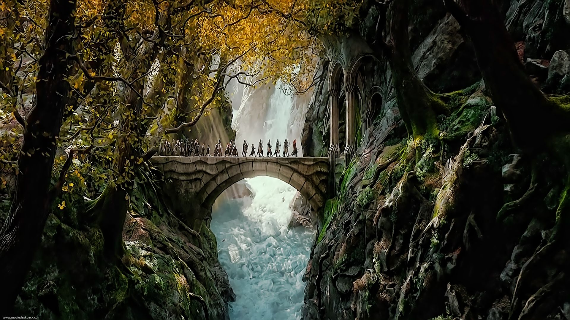 Ponte foresta elfica, Hobbit, 1920x1080 Full HD, Desktop
