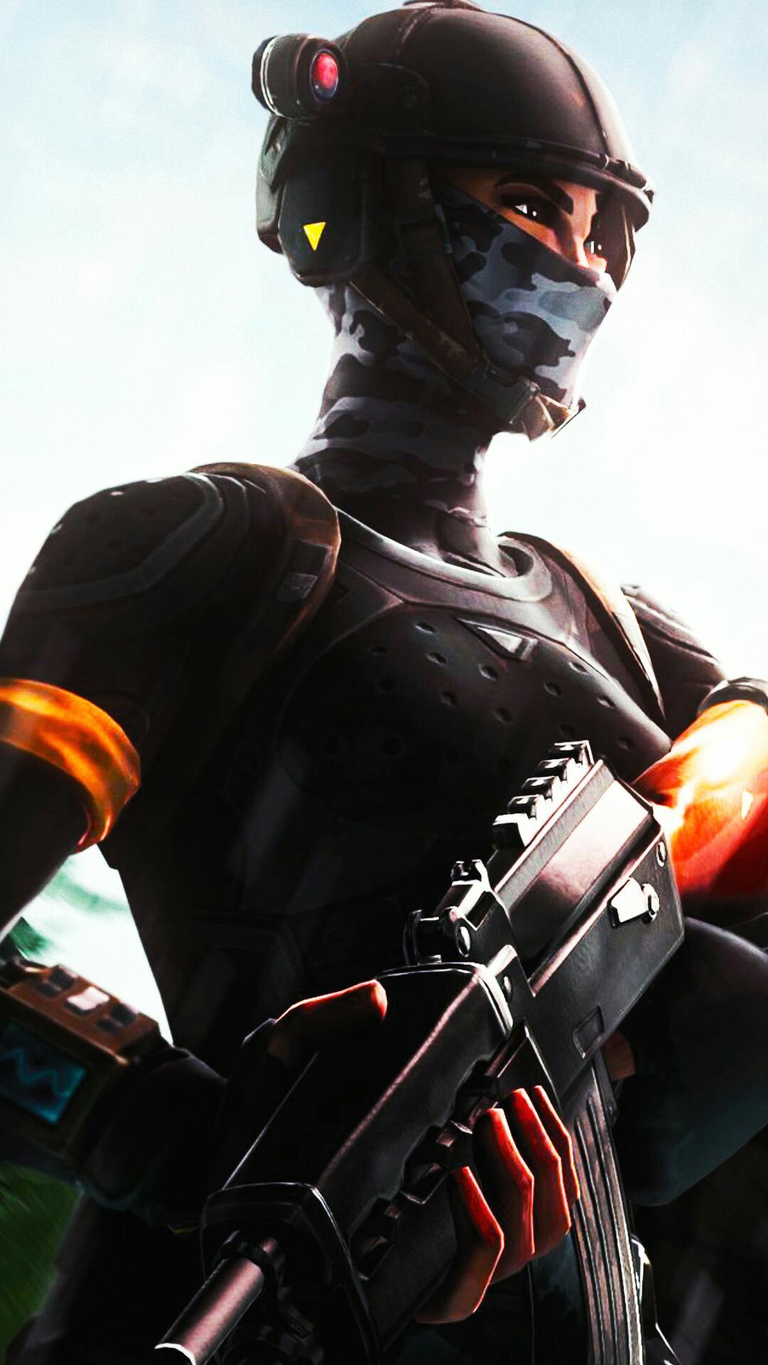 Fortnite Elite Agent con arma, 1080x1920 Full HD Verticale, Smartphone
