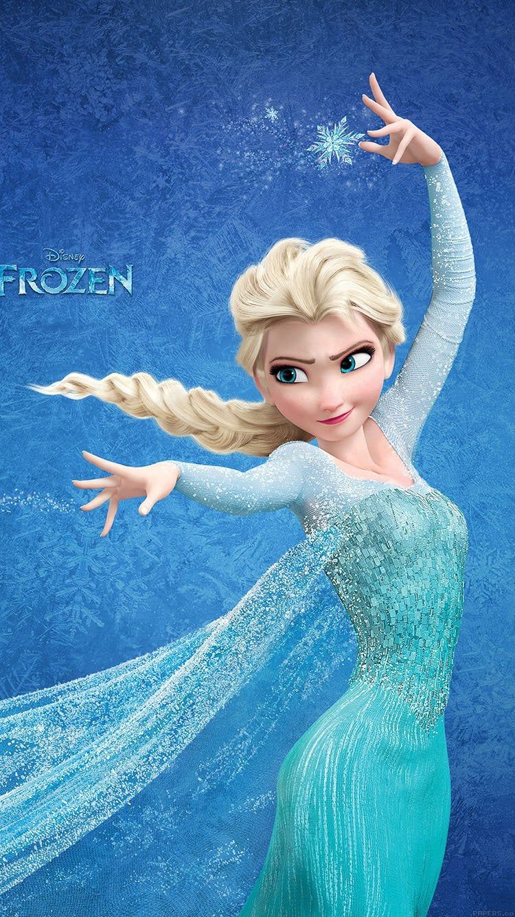 Elsa Frozen sfondo blu, 750x1334 Verticale, Mobile