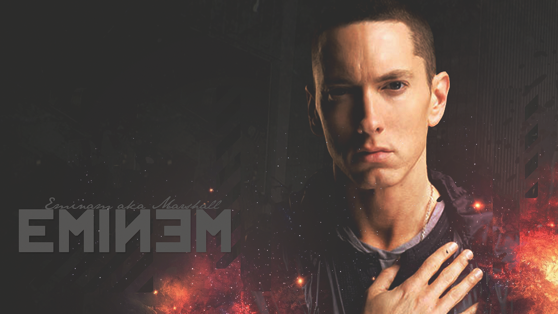 Eminem ritratto sfondo scuro, 1920x1080 Full HD, Notebook