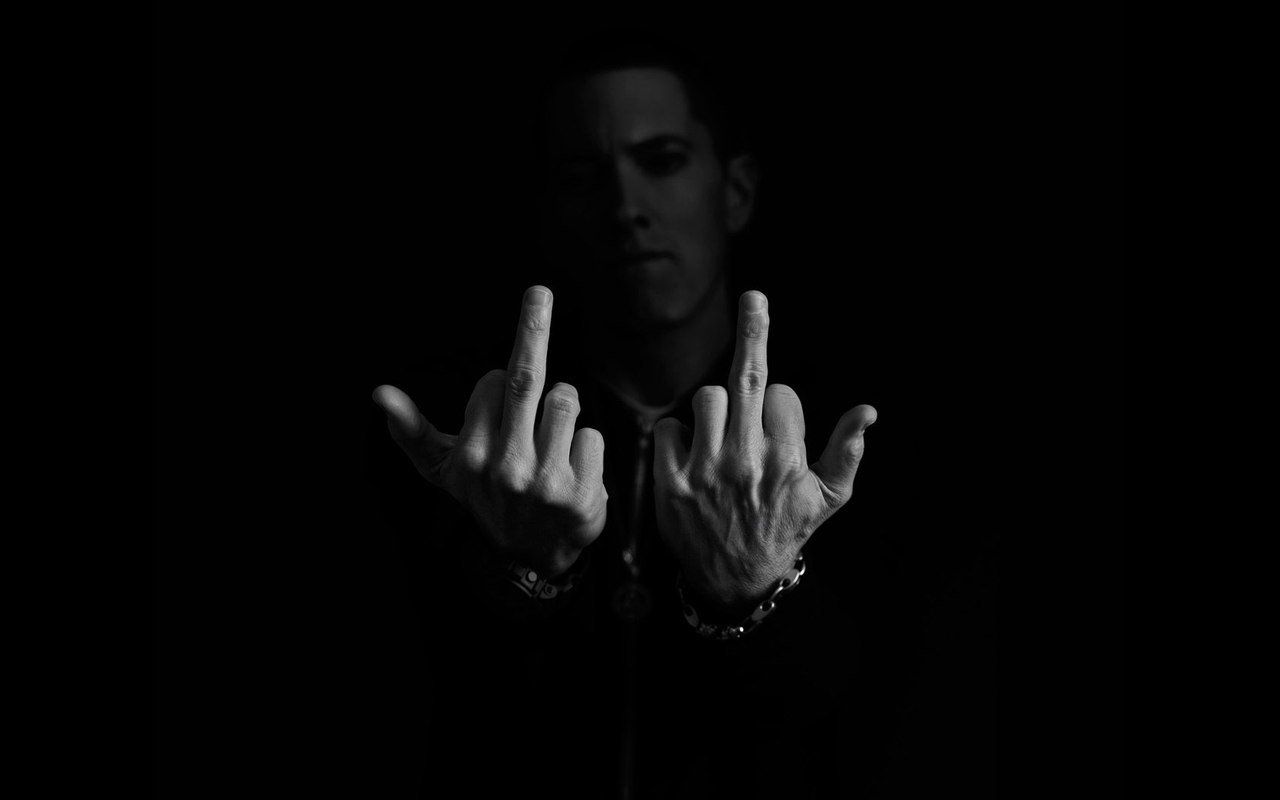 Eminem dita medie bianco nero, 1280x800 720p, ROG Asus Laptop