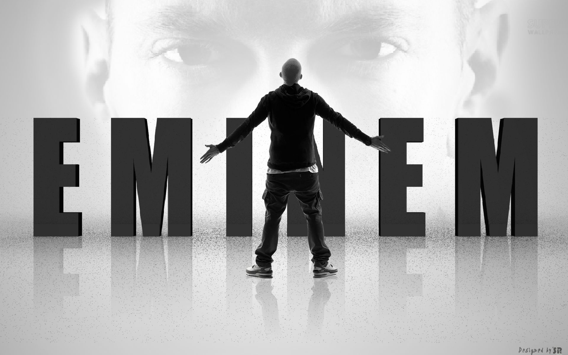 Eminem silhouette bianco e nero, 1920x1200 Full HD+ WUXGA, HP Laptop