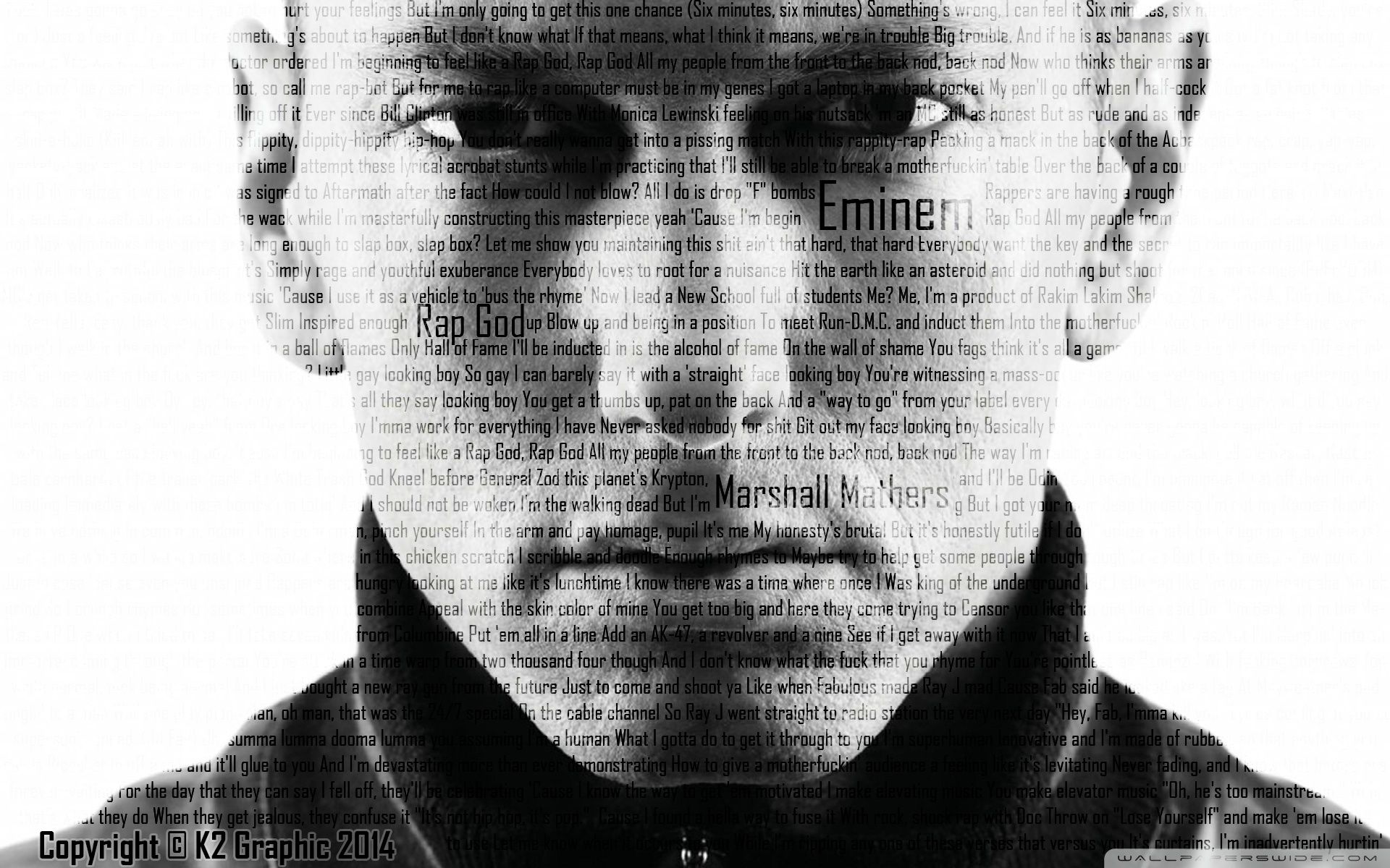 Eminem ritratto testo bianco nero, 1920x1200 Full HD+, ROG Asus Laptop