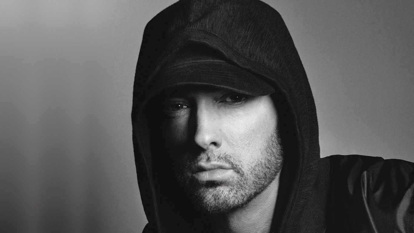 Eminem con cappuccio bianco e nero, 1366x768 720p, Ultrabook