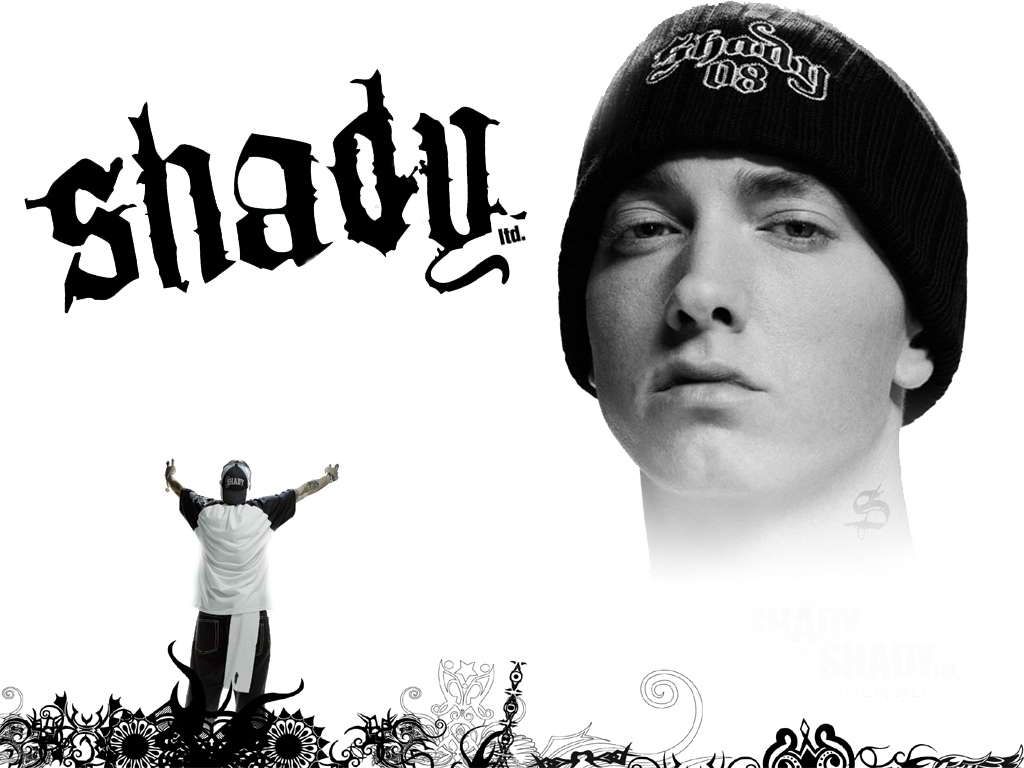 Eminem logo Shady bianco nero, 1024x768 HD, Lenovo Legion