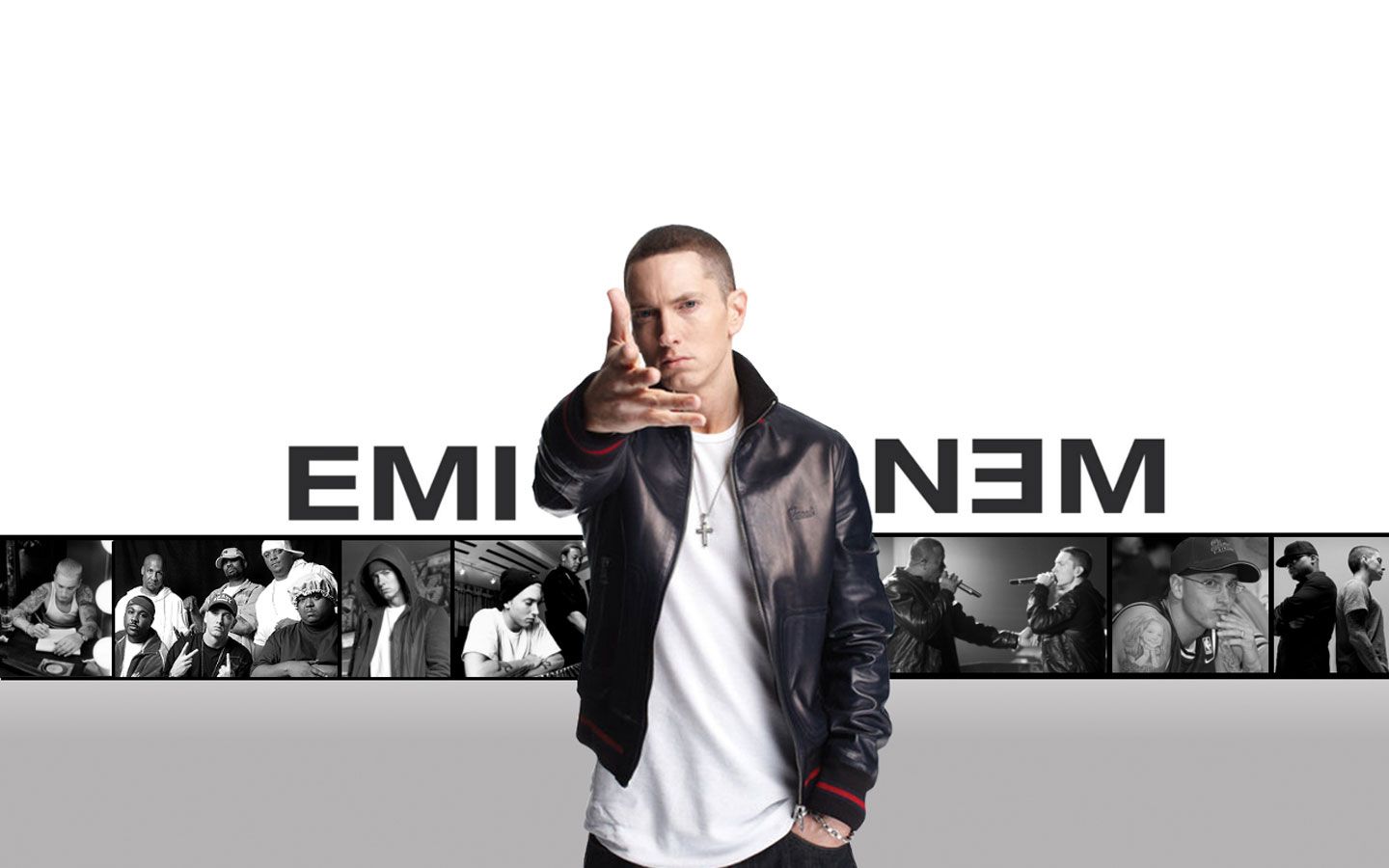 Eminem giacca pelle bianco nero, 1440x900 HD, Laptop