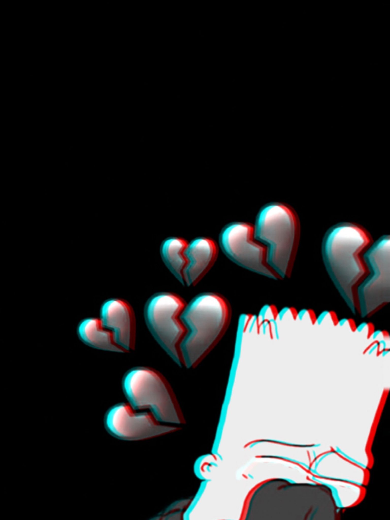 Bart Simpson cuori spezzati, 1536x2048 Full HD Verticale, Realme