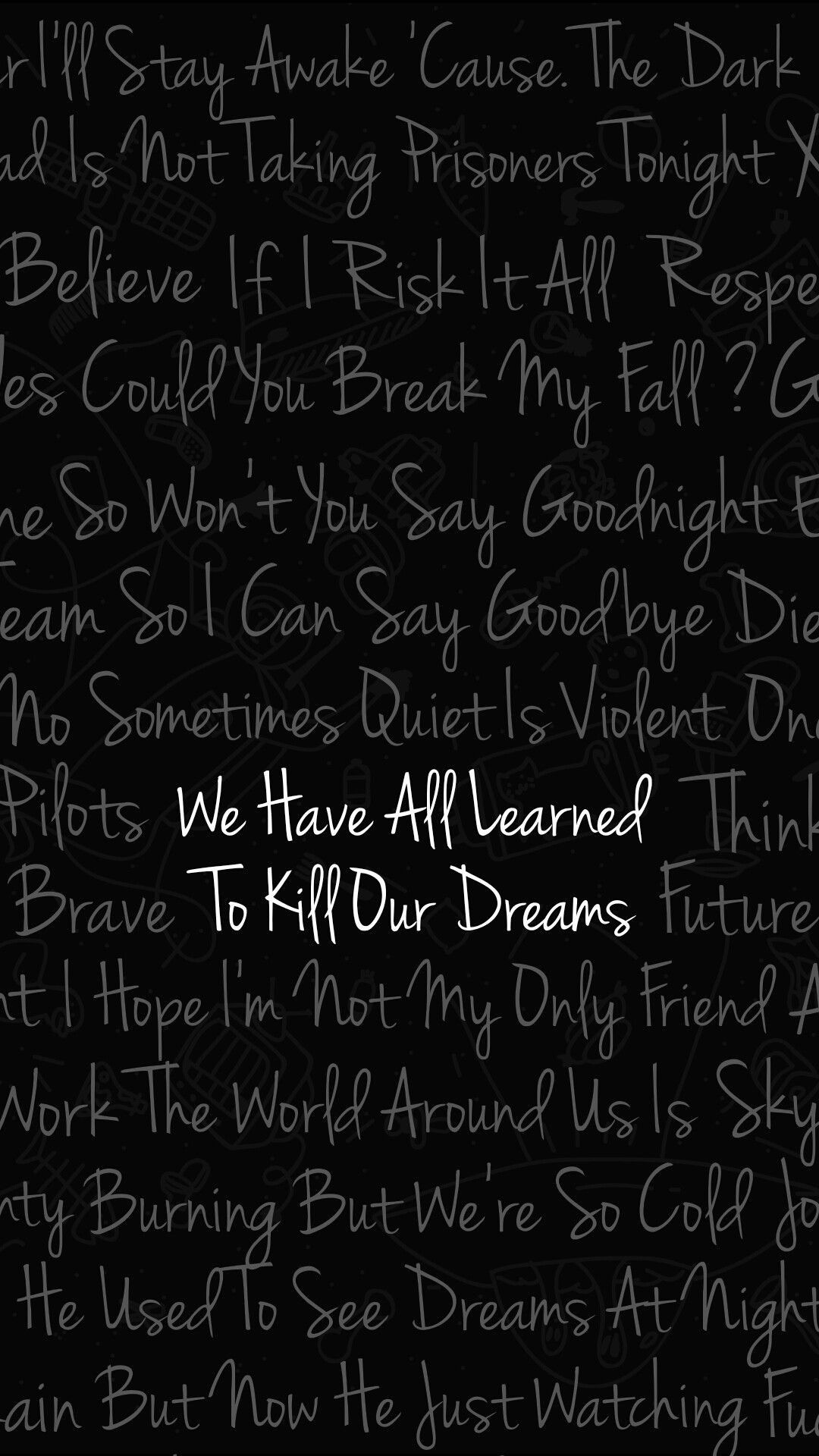 Scritte bianche frasi emo nero, 1080x1920 Full HD Verticale, iPhone