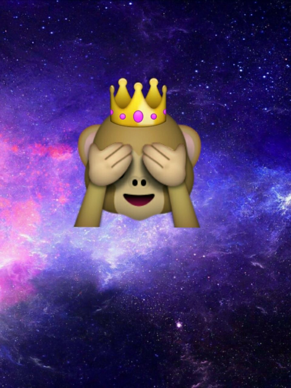 Emoji scimmia con corona, 960x1280 Full HD Verticale, Smartphone