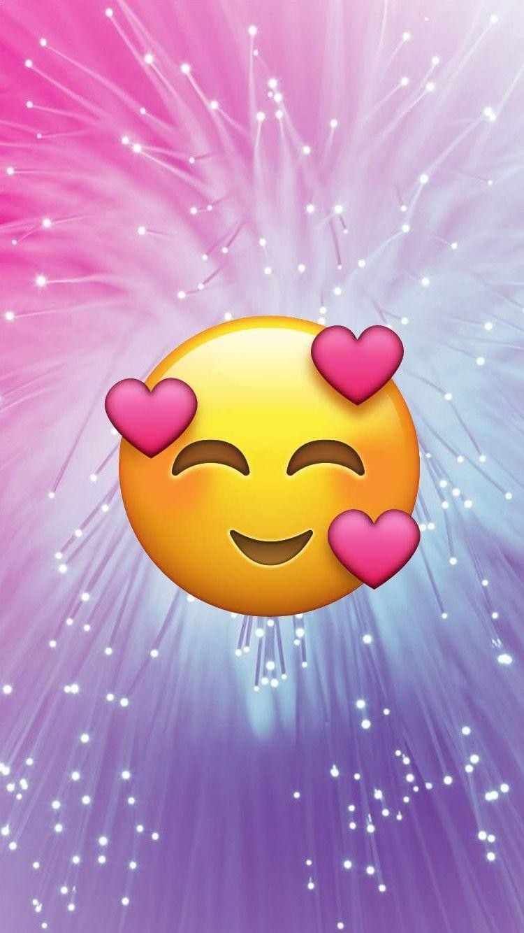 emoji felice con cuoricini, 750x1334 Verticale, Mobile
