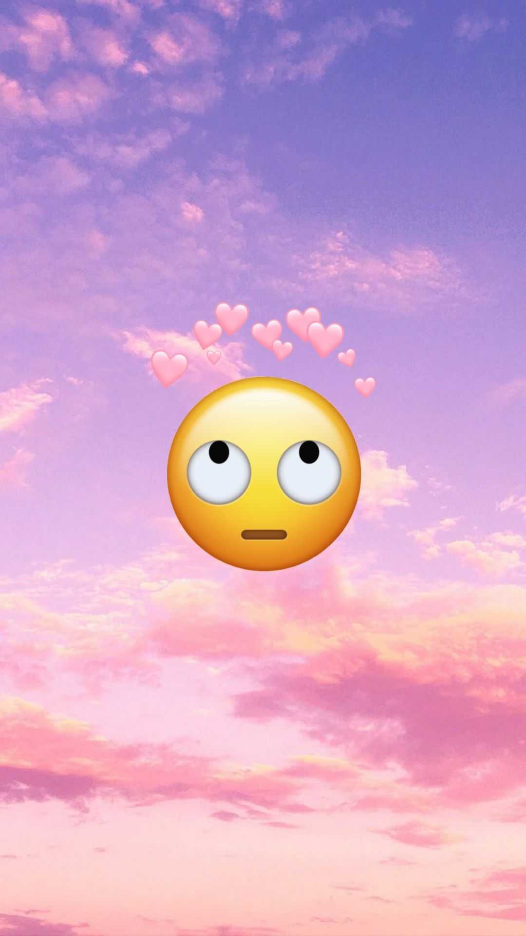 Emoji occhi cuore cielo, 1080x1919 Verticale, Mobile