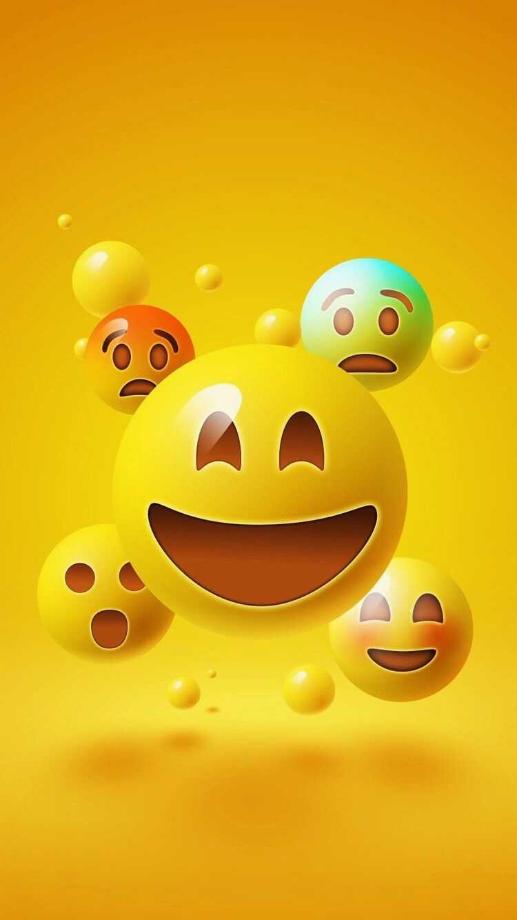 Emoji 3D gialle sfondo giallo, 750x1334 Full HD Verticale, Smartphone