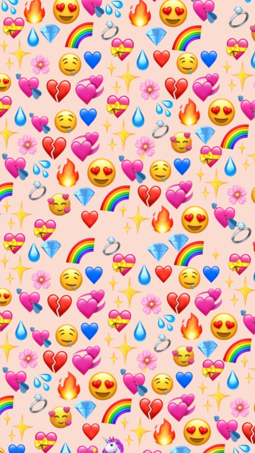Emoji cuori arcobaleno rosa, 1080x1917 Verticale, Telefono
