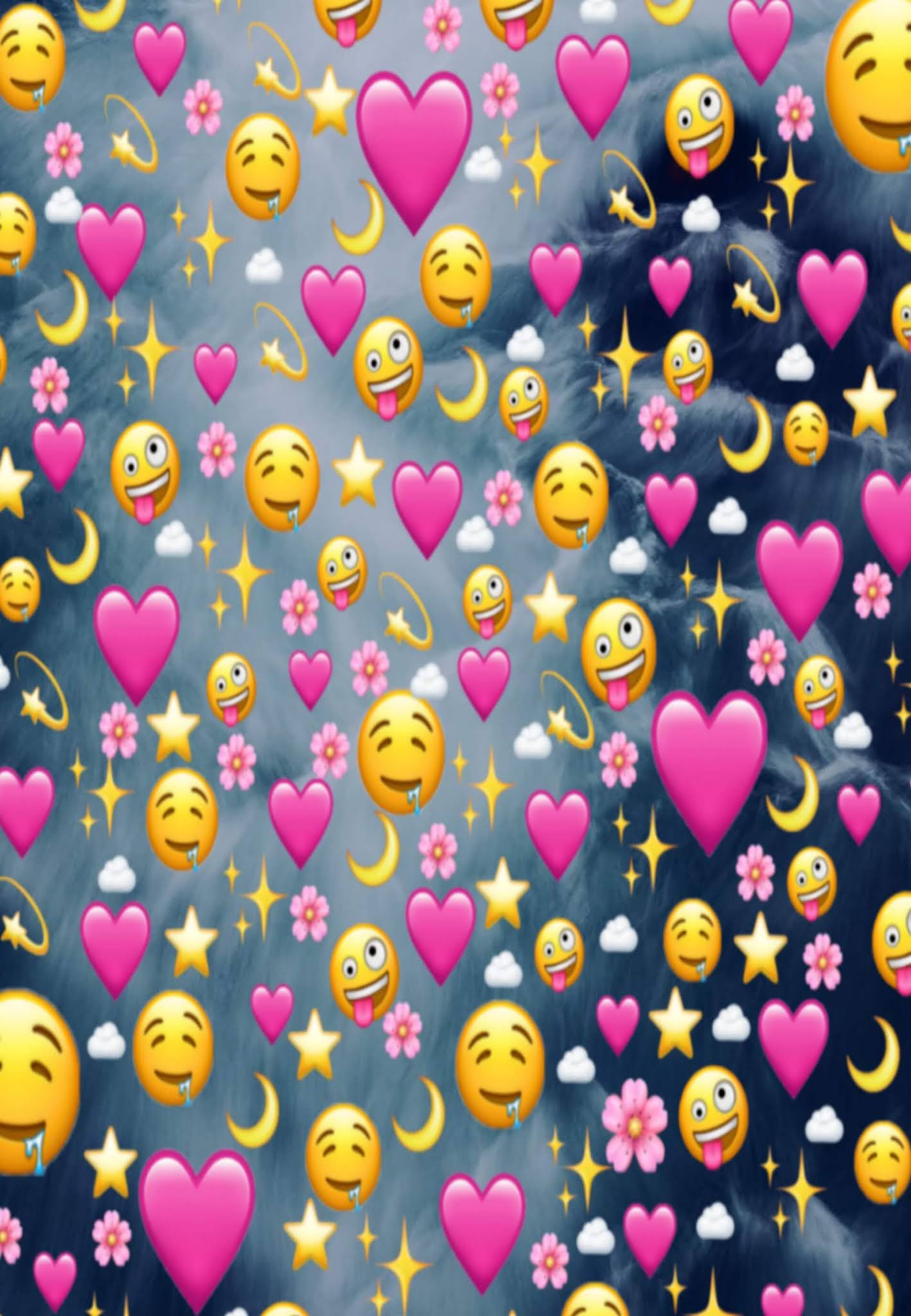 Emoji cuori rosa stelle, 1418x2048 Full HD Verticale, Smartphone