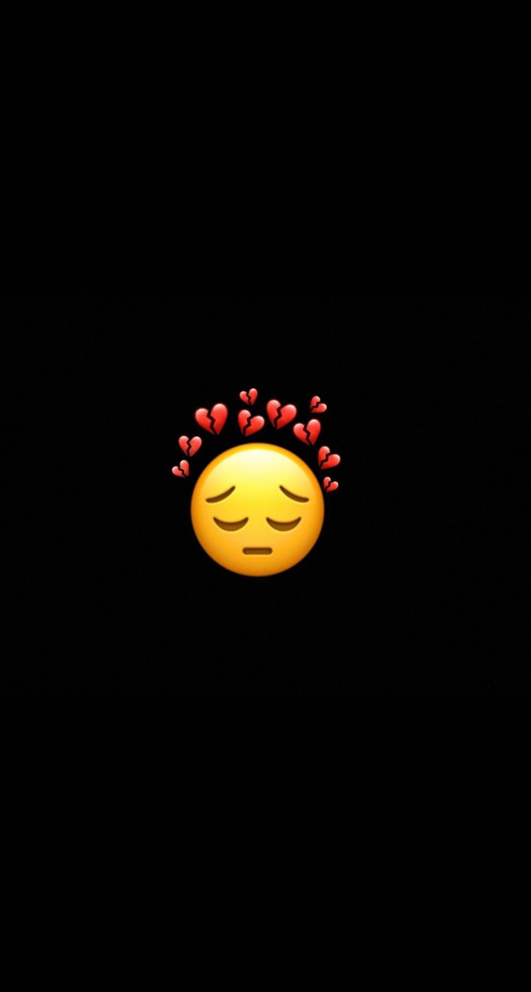 Emoji triste con cuori, 1080x2016 Verticale, Telefono