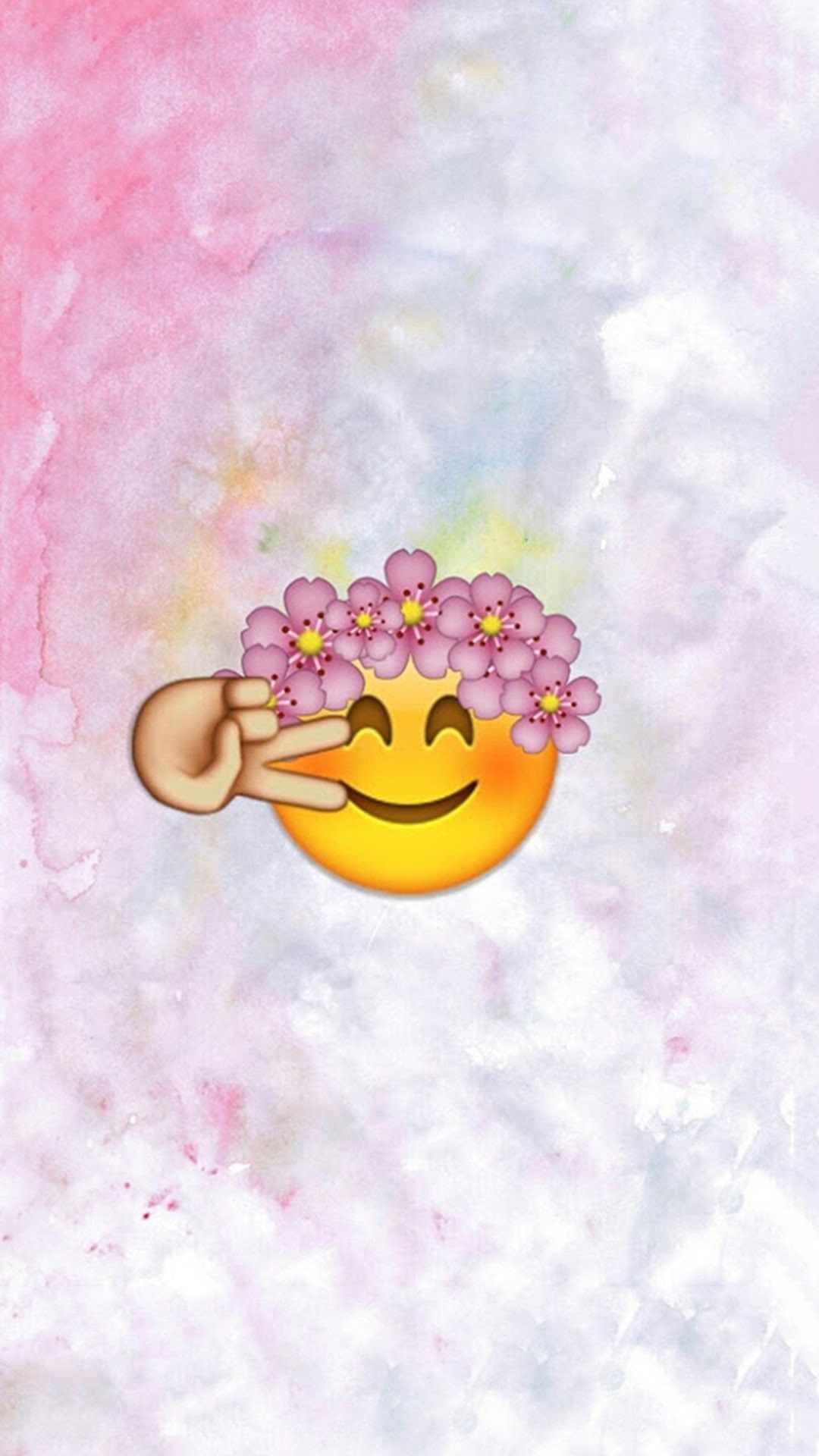Emoji sorridente con fiori, 1080x1920 Full HD Verticale, Samsung Galaxy
