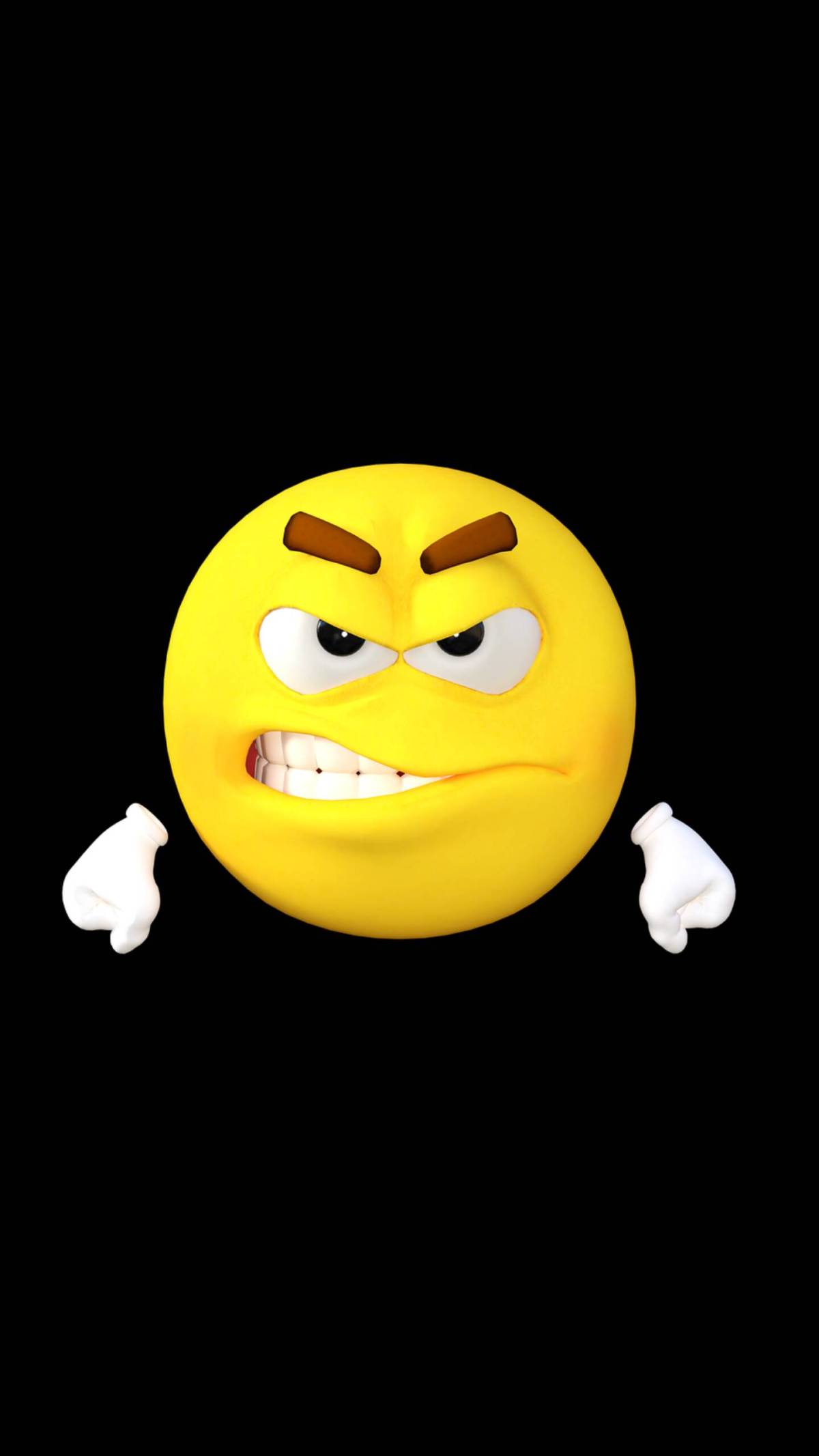 Emoji arrabbiata gialla 3D, 1200x2133 Verticale, Xiaomi