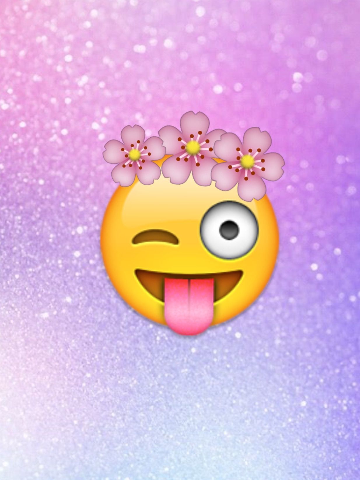 emoji occhiolino con fiori, 1234x1646 Full HD Verticale, Google Pixel