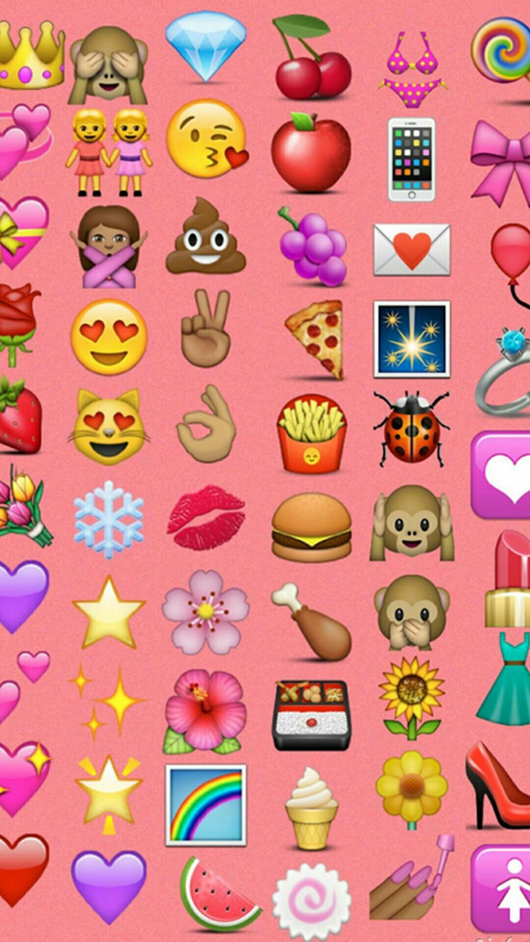 Griglia emoji sfondo rosa, 1080x1920 Full HD Verticale, Samsung Galaxy