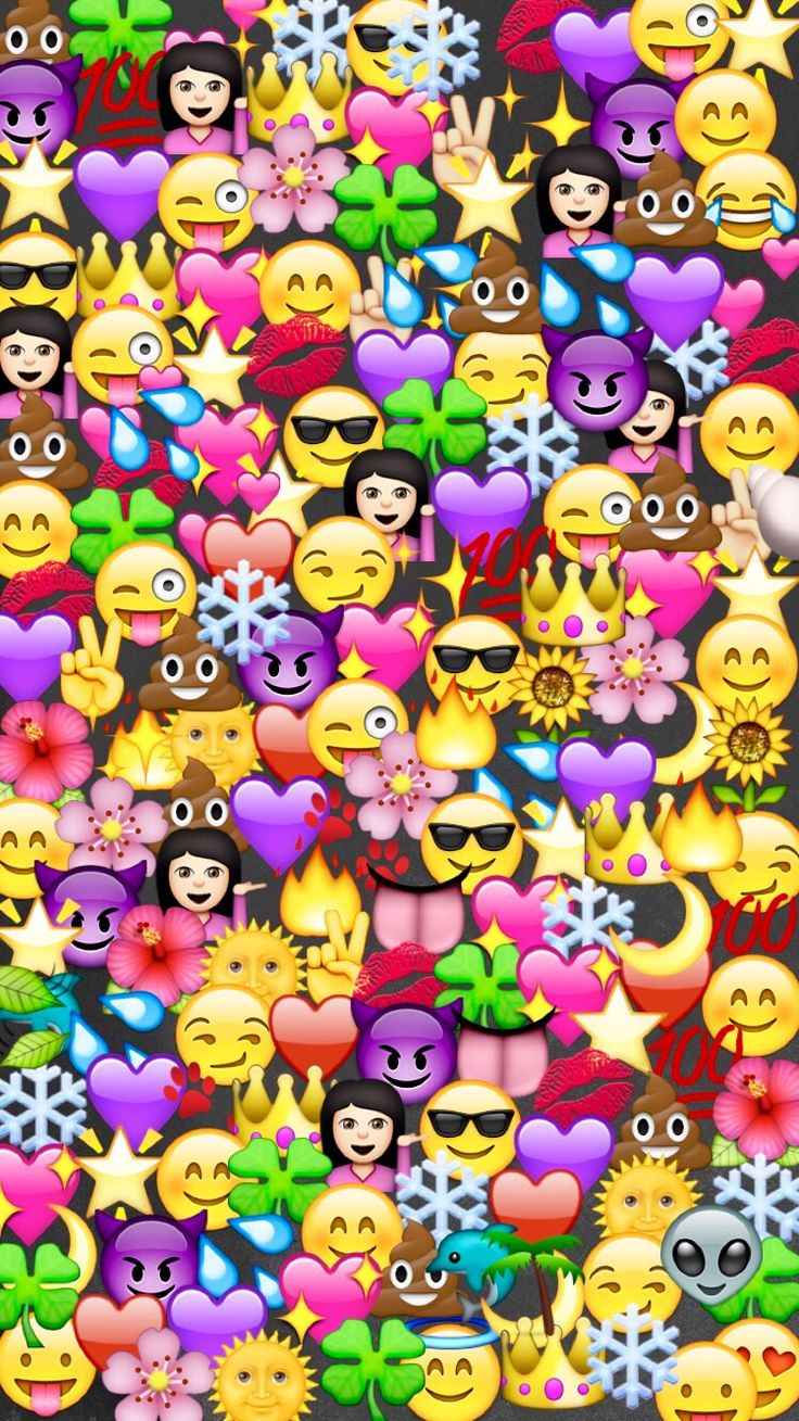 Collage colorato emoji vari, 736x1309 Verticale, Mobile
