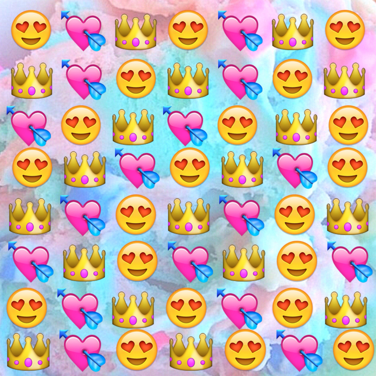 Emoji cuori corone colorate, 1280x1280 720p, PC