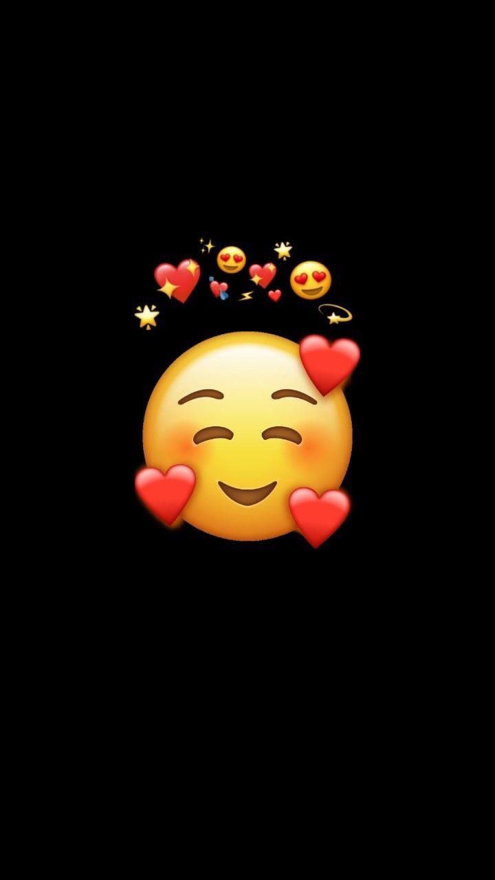 Emoji sorridente con cuoricini, 720x1280 Verticale, Telefono