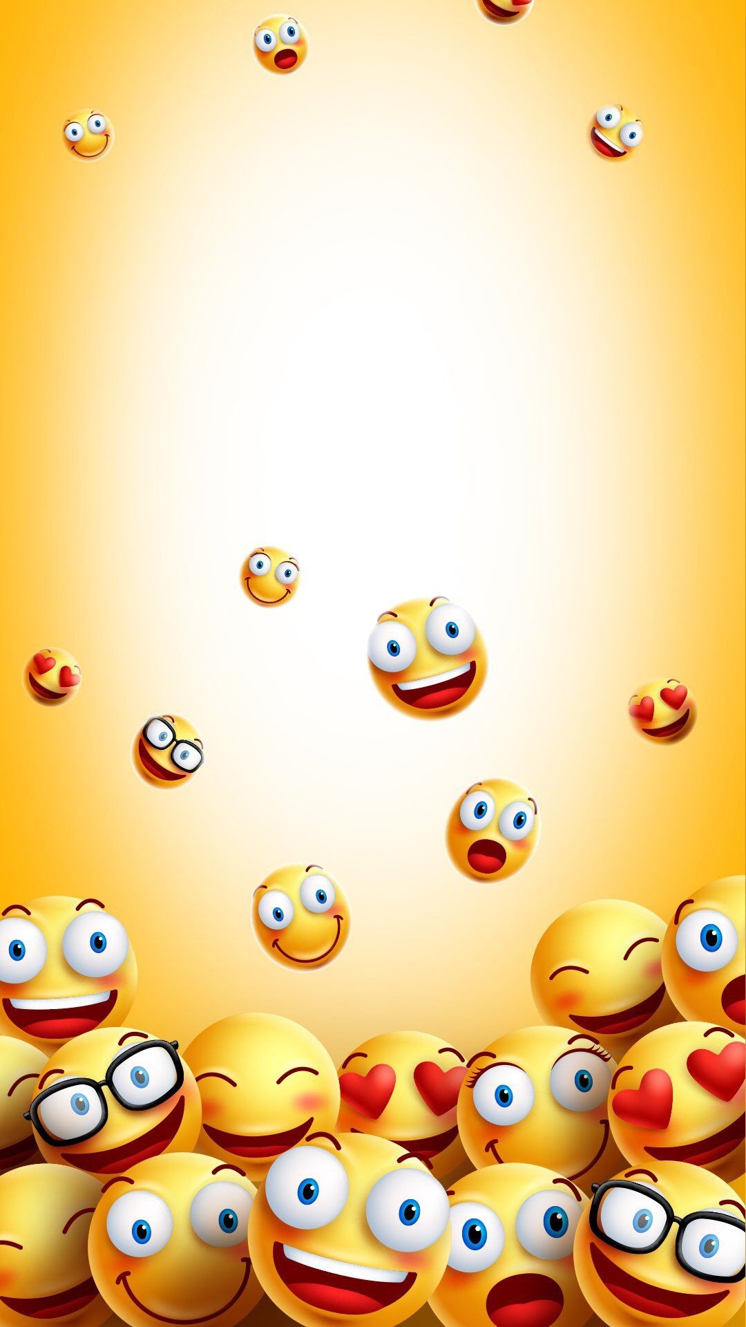 Emoji gialle sfondo arancione, 1080x1920 Full HD Verticale, Smartphone