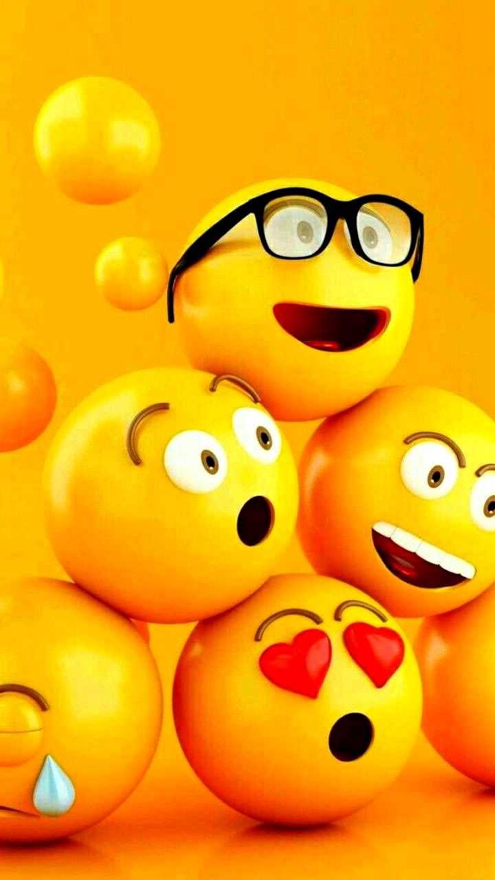 Emoji 3D gialle espressive, 720x1280 Verticale, Android