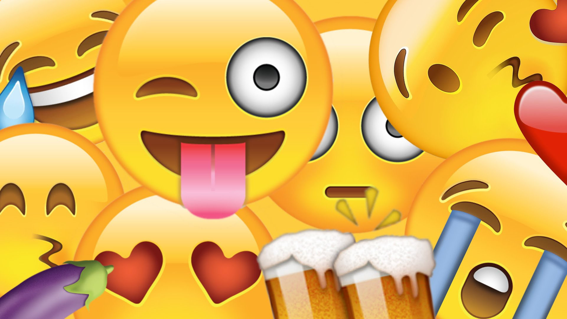 Collage emoji gialle divertenti, 1920x1080 1080p, Desktop