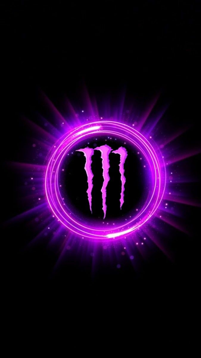 Logo Monster Energy viola, bevande energetiche, 675x1200 Verticale, Telefono