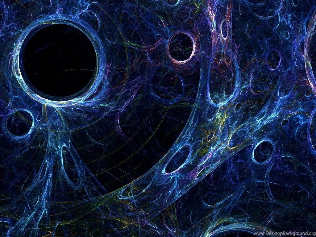 Buchi neri astratti frattali blu, 1024x768 HD, PC