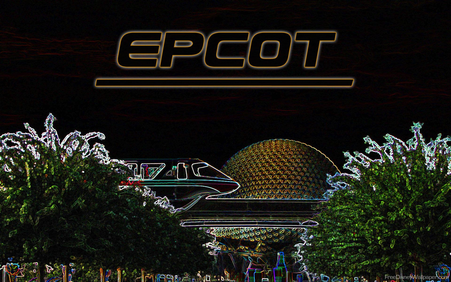 Epcot Spaceship Earth neon, 1920x1200 WUXGA, PC