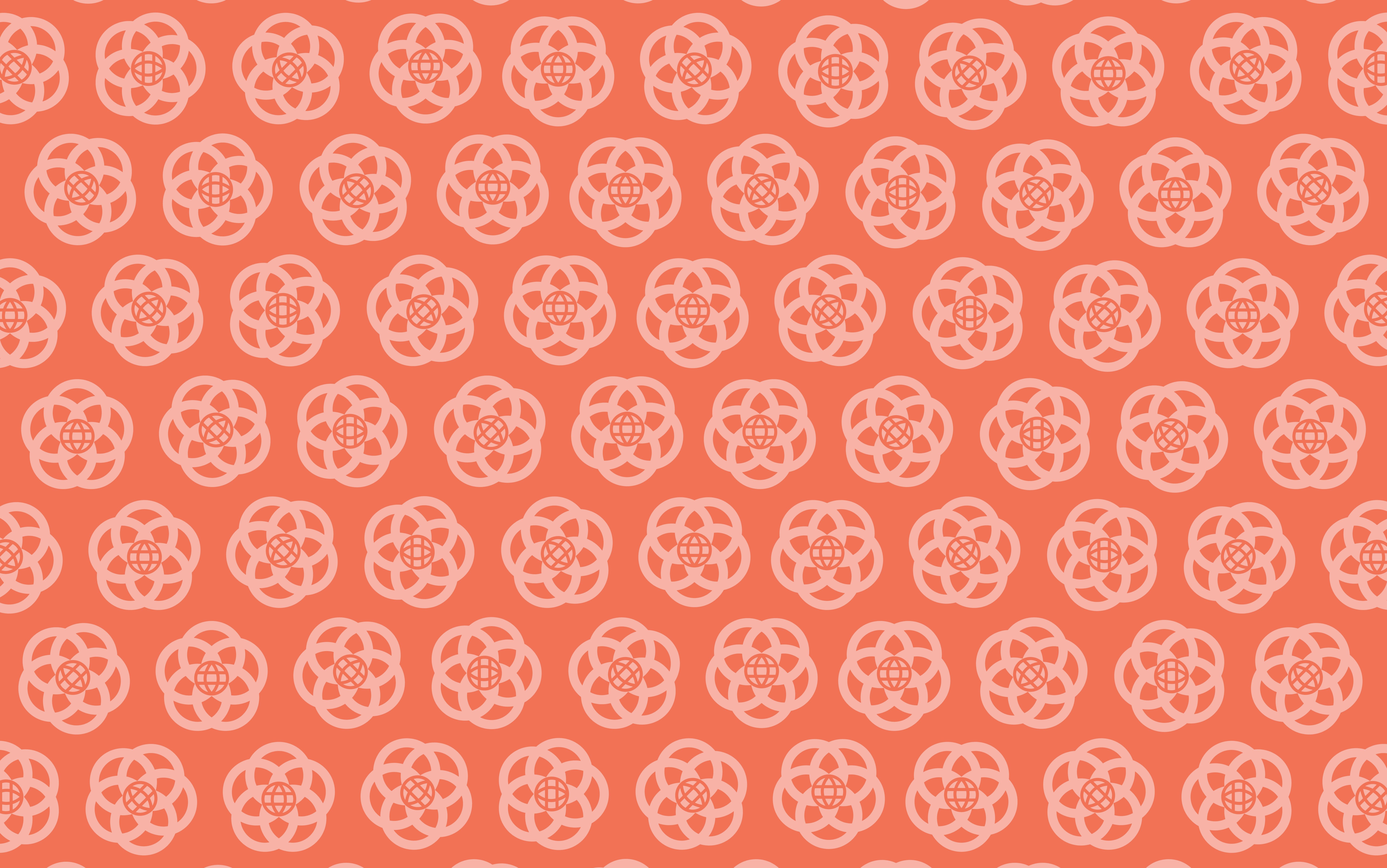 Pattern geometrico fiori arancioni, 7733x4842 Ultra HD, 4K TV