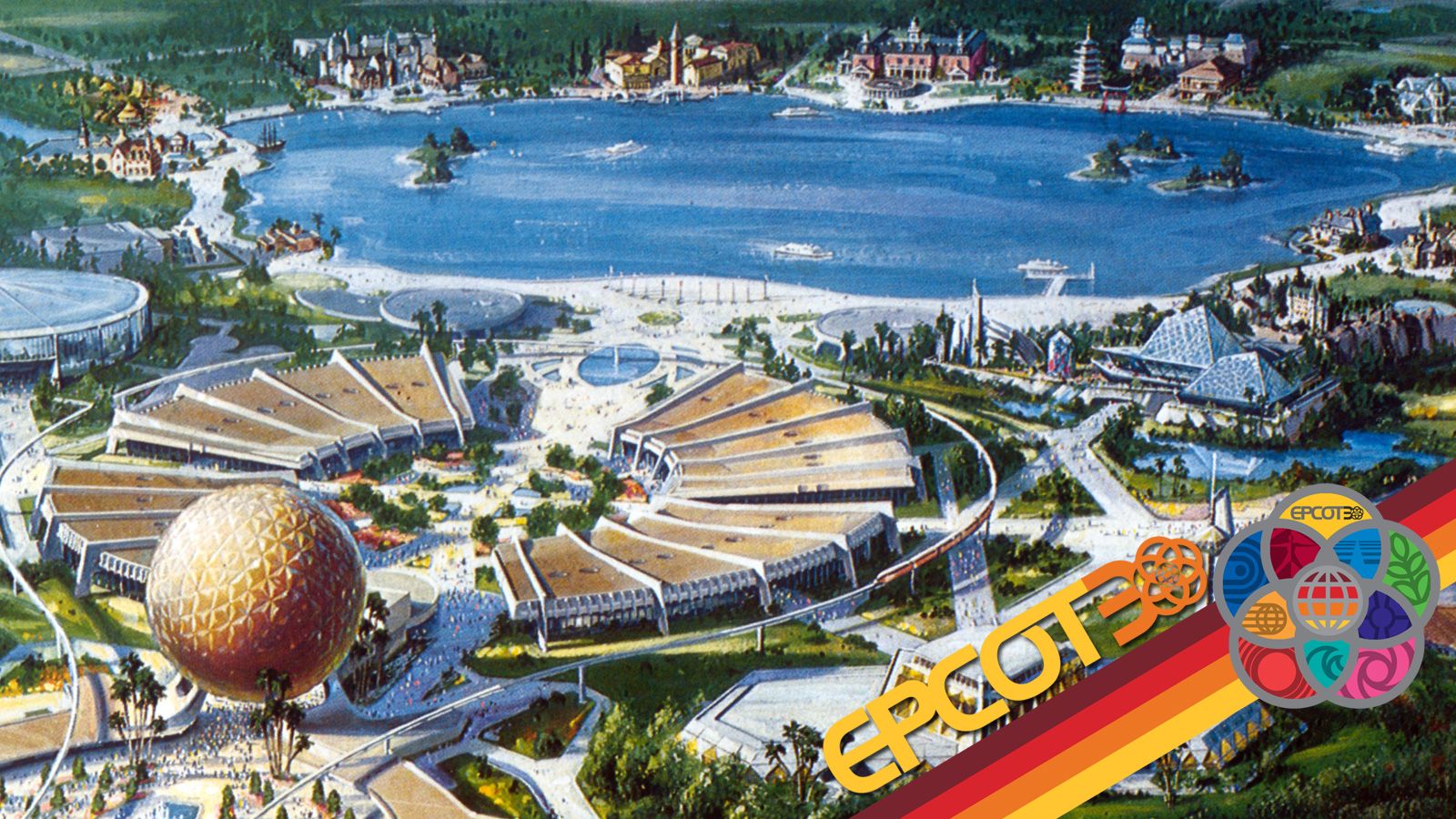 Epcot Center illustrazione retro, 1600x900 HD, Desktop