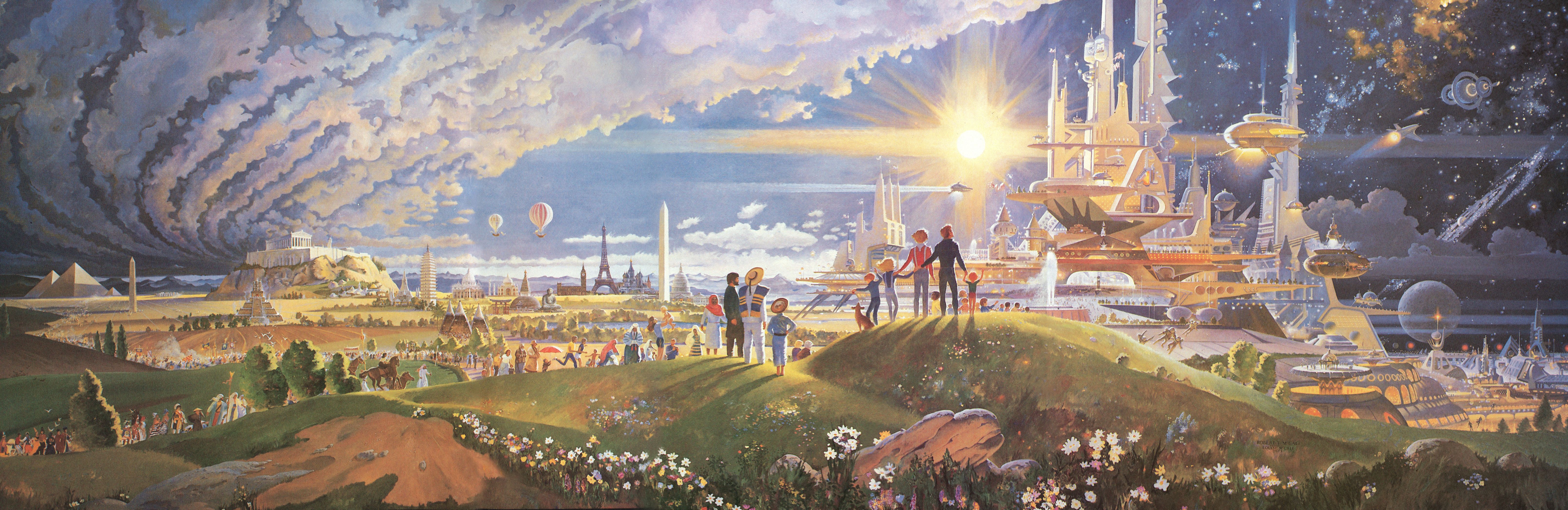 Murale futuristico Epcot Horizons, 6440x2096 21:9, Ultrawide