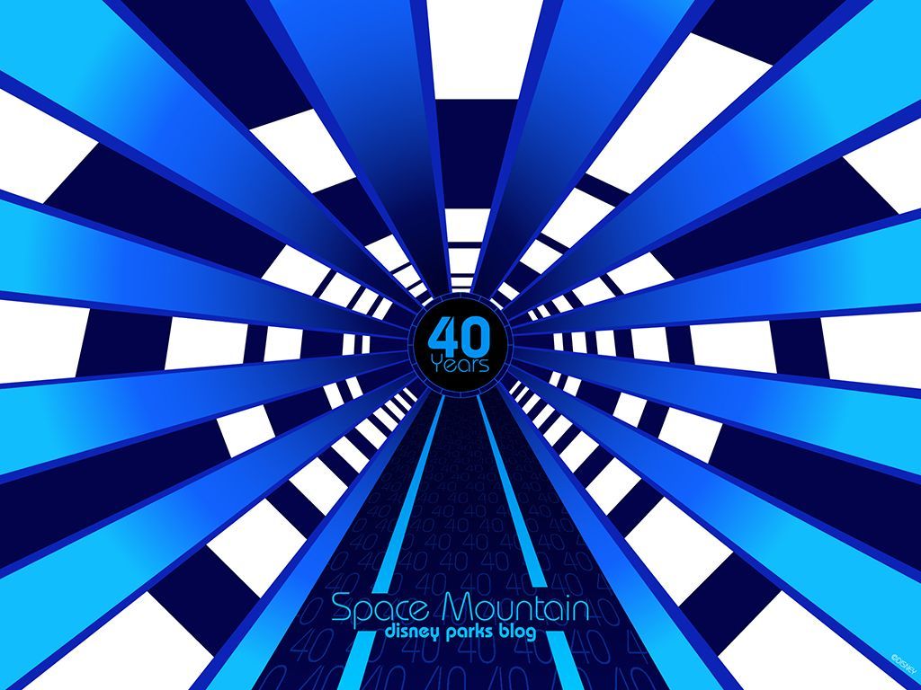 Space Mountain tunnel astratto blu, 1024x768 HD, Laptop