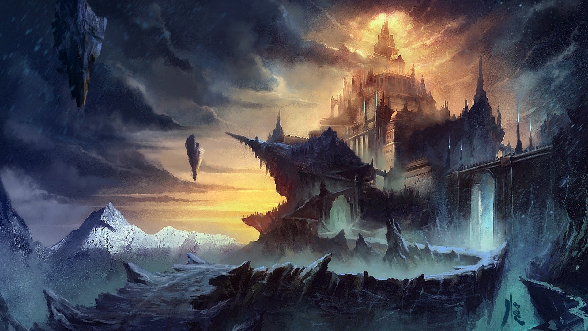 Castello epico fantasy montano, 1920x1080 Full HD 1080p, PC Desktop