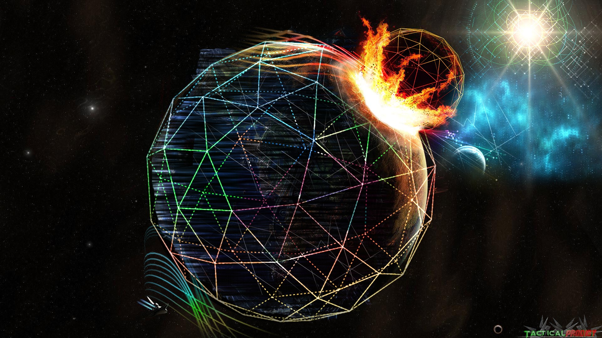 Sfera geometrica energia cosmica, 1920x1080 Full HD, PC