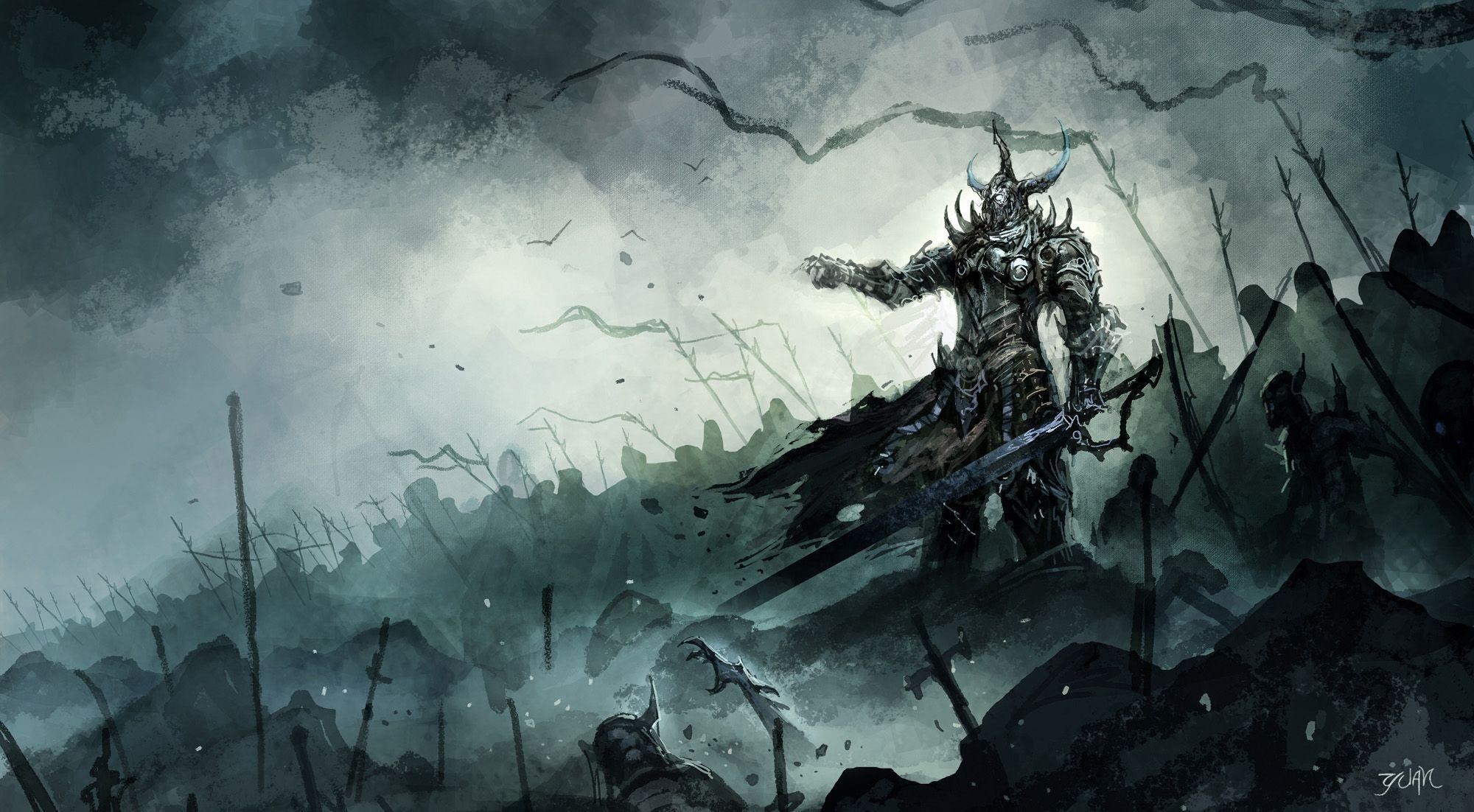 Guerriero oscuro esercito epico, 2000x1102 2K, iMac