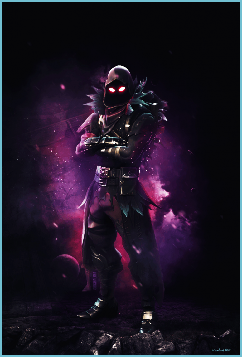 Raven Fortnite skin viola scuro, 776x1145 Verticale, OnePlus