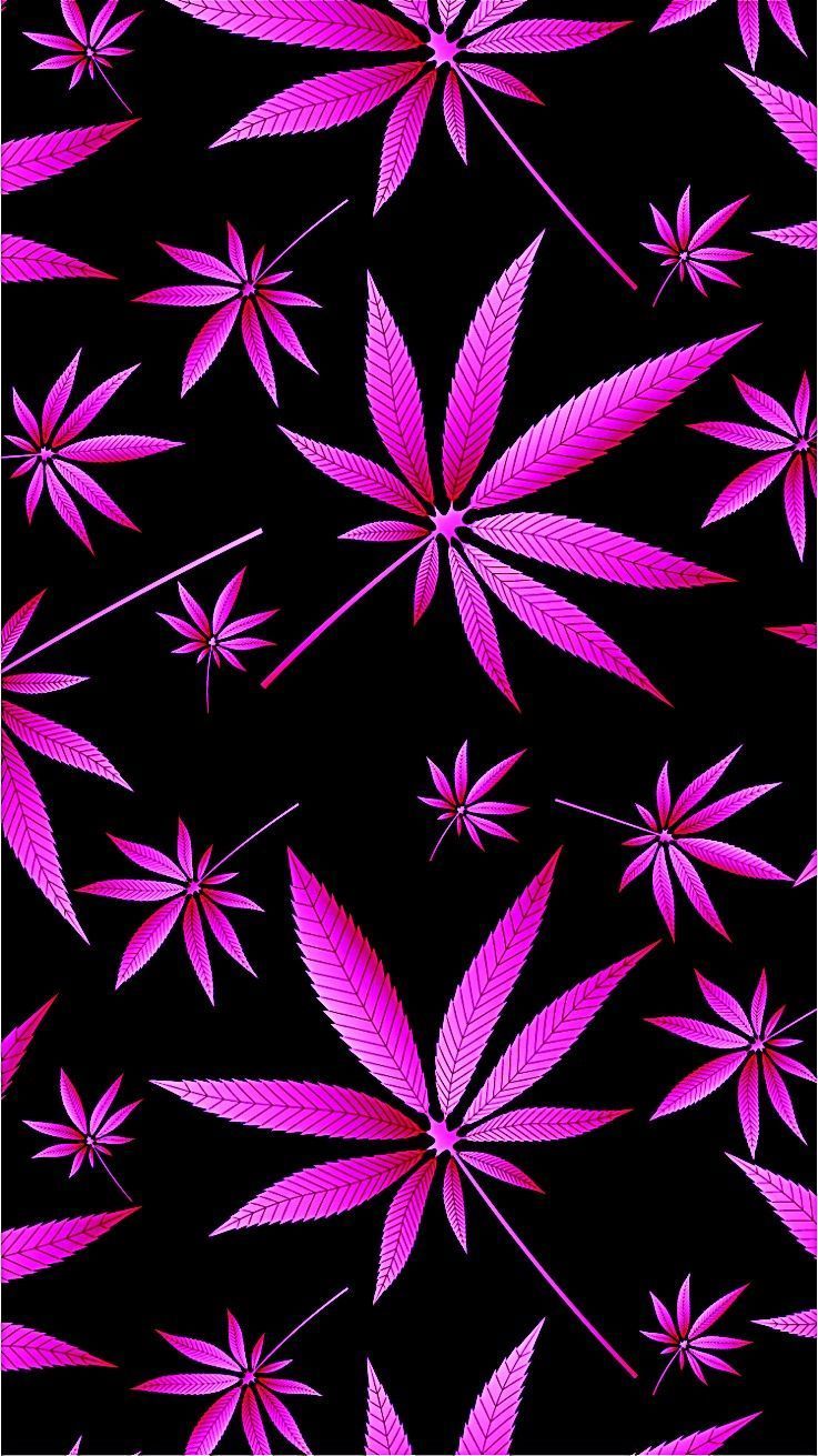Foglia marijuana verde fiamme neon, 720x1280 Verticale, Telefono