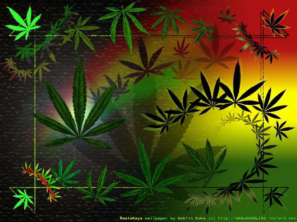Foglie di cannabis psichedeliche colorate, 1024x768 HD, Desktop