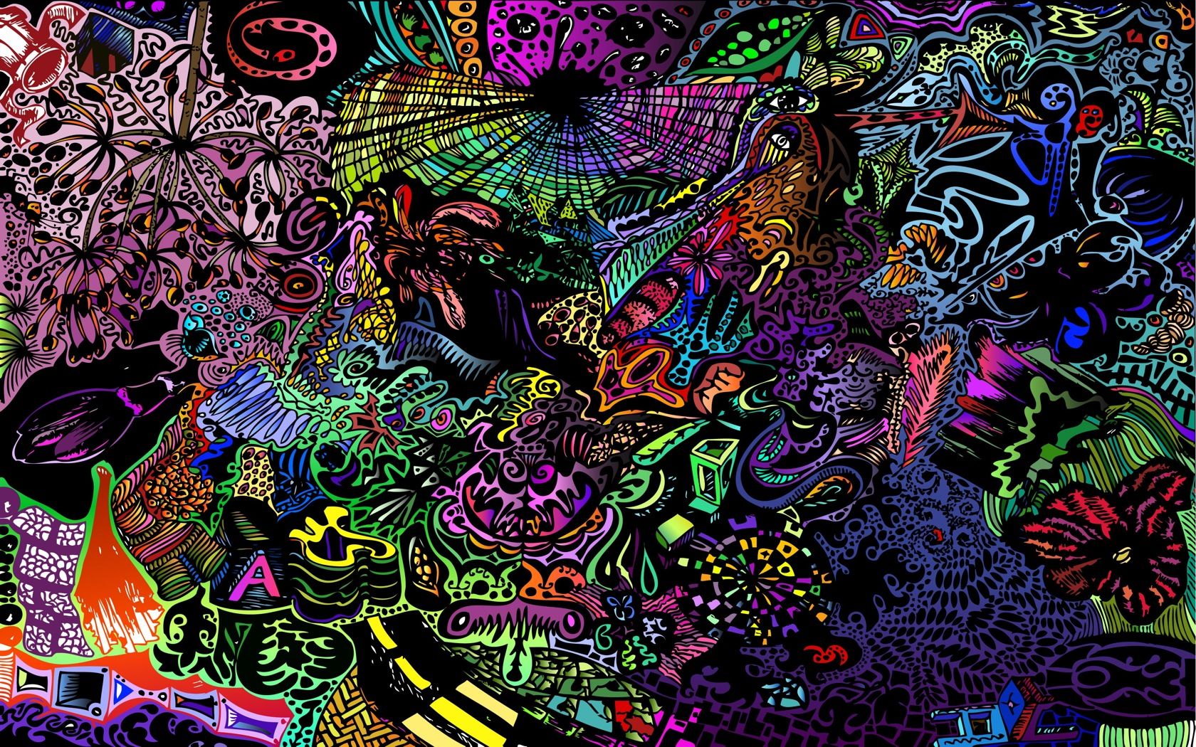 Disegno psichedelico astratto colorato, 1680x1050 HD Ready, PC