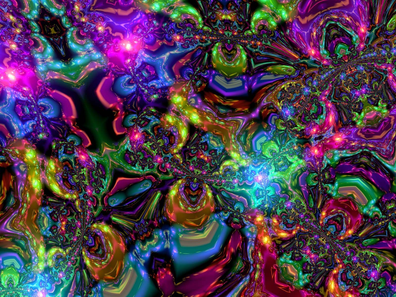 Frattale psichedelico multicolore, 1600x1200 HD, Desktop