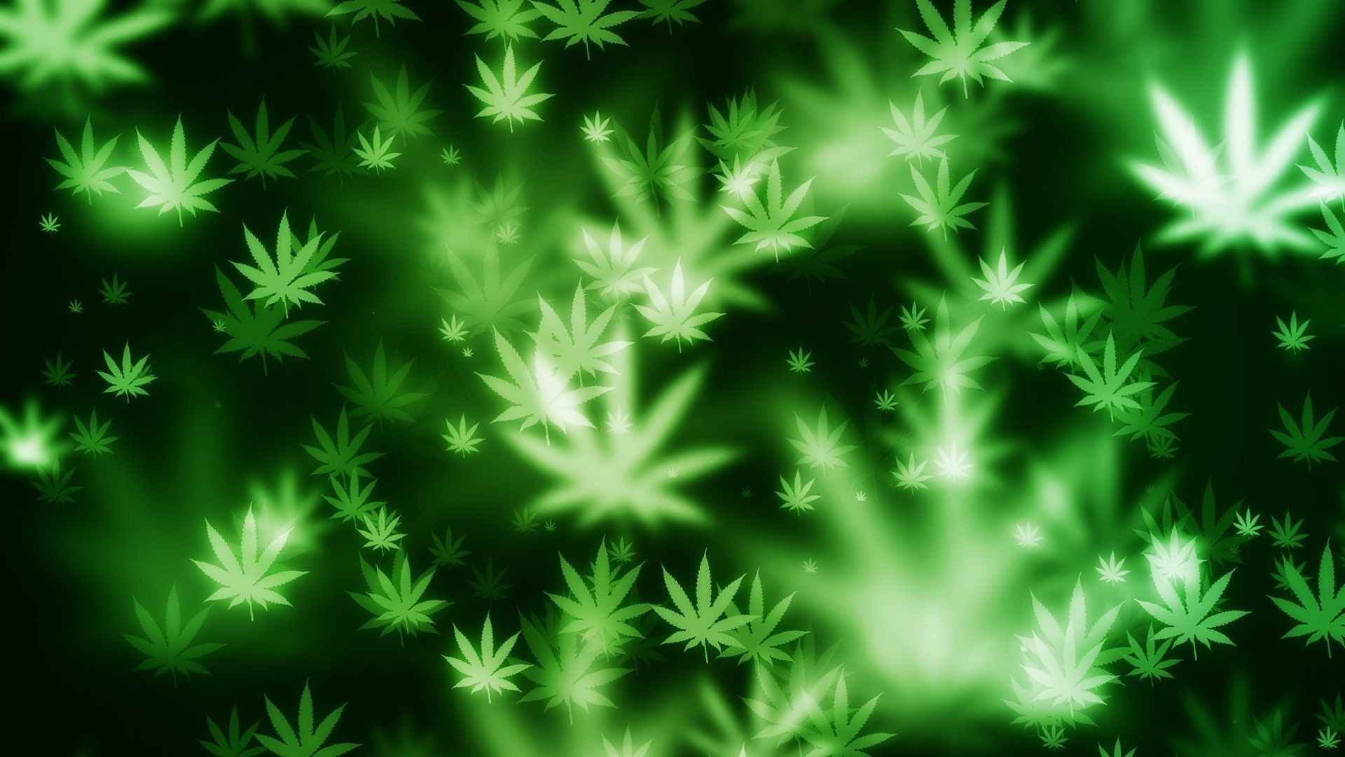Foglie di cannabis verdi psichedeliche, 1920x1080 Full HD 1080p, PC