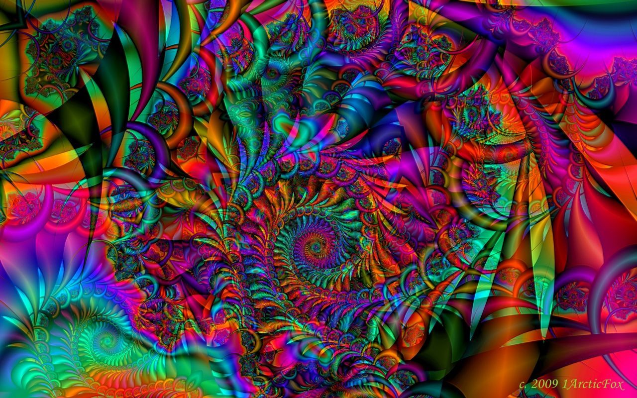 Spirale frattale psichedelica colorata, 1280x800 HD, Desktop
