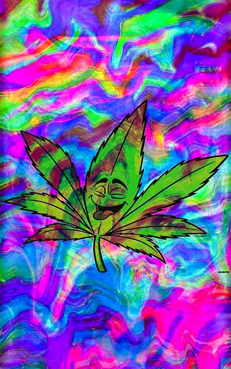 Foglia di marijuana psichedelica, 800x1280 Full HD Verticale, Smartphone